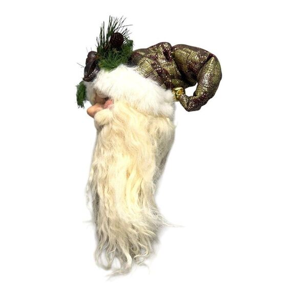 Set Of 3 Santa Claus Head Christmas Ornaments Vintage Long Beards & Festive Hats - Picture 7 of 16